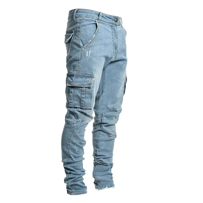 Denim-Cargohose