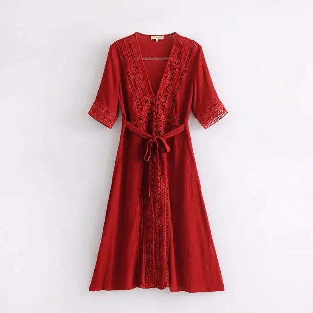 Mabelle V-Neck Beach Dress