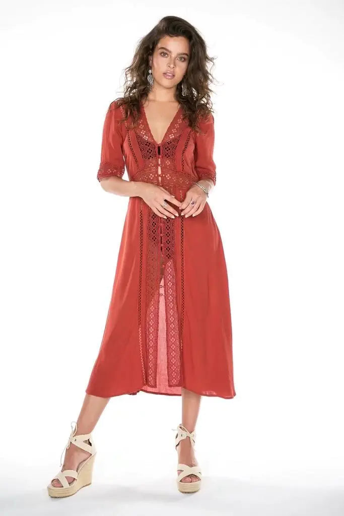 Mabelle V-Neck Beach Dress