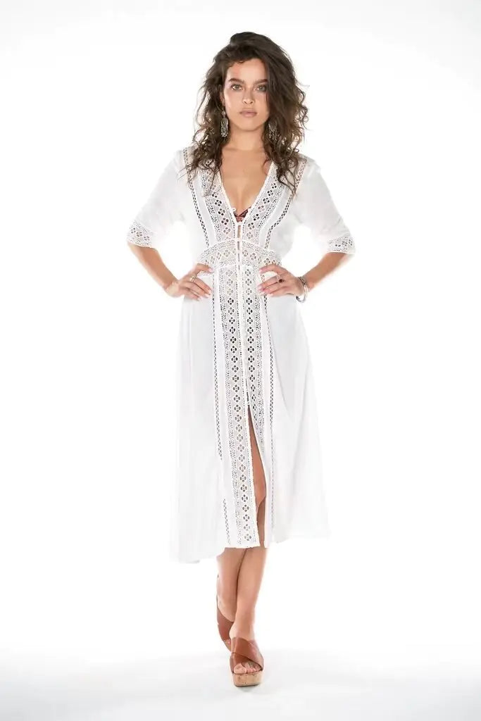 Mabelle V-Neck Beach Dress